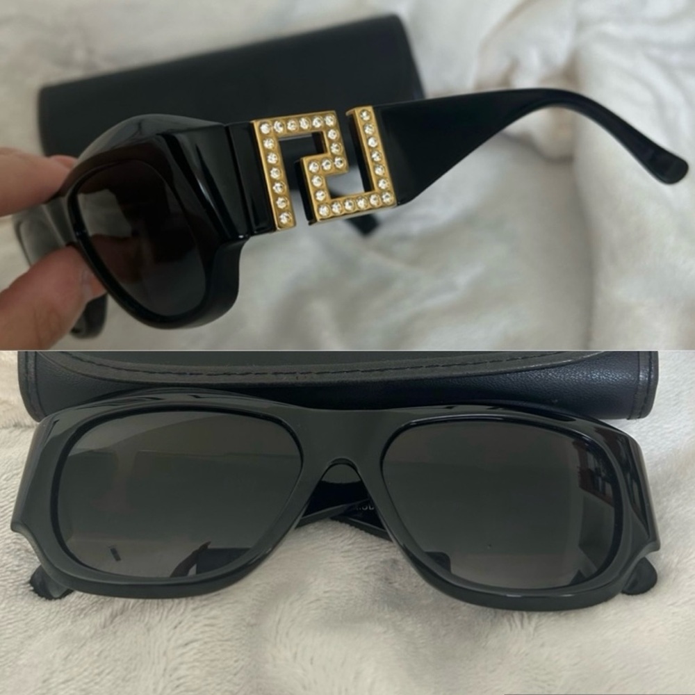 Gianni Versace Greca Sunglasses w/ vintage leather case